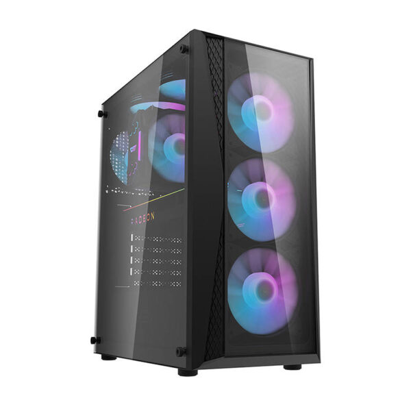 24791_7 Darkflash DK352 Plus arvutikorpus (must) + 4 RGB ventilaatorit