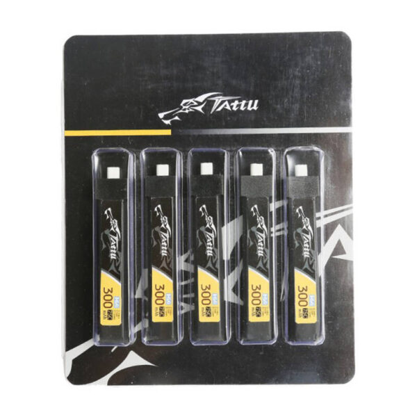 24956_1 Tattu LiPo 300mAh 3.8V 75C 1S1P HV BT2.0.5 aku (5tk)