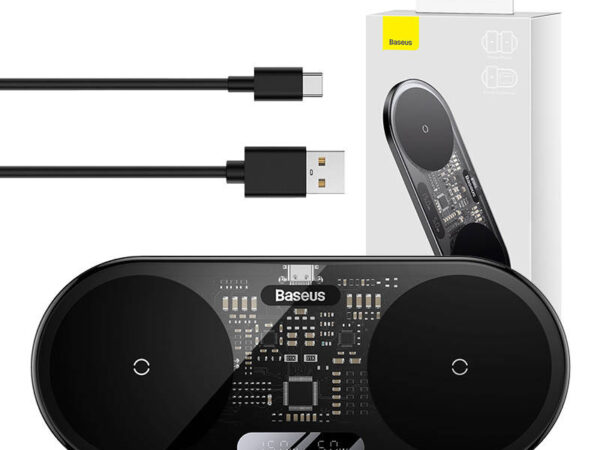 25310_7 Kahepoolne Qi juhtmevaba laadija Baseus Digitaalne LED-ekraan, 20W