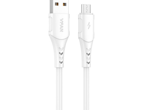 USB to Micro USB kaabel VFAN Colorful X12, 3A, 1m (valge)