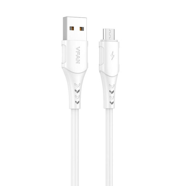 USB to Micro USB kaabel VFAN Colorful X12, 3A, 1m (valge)