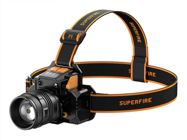 Superfire HL58 pealamp, 350 lm, USB, 3 režiimi, 200m