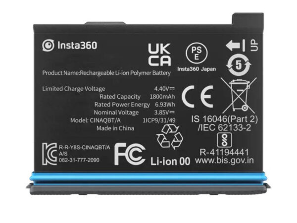 Aku Insta360 X3, 1800 mAh
