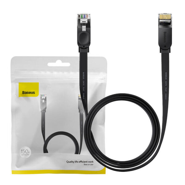 Baseus Ethernet RJ45, 1Gbps, 1.5m võrgukaabel (must)