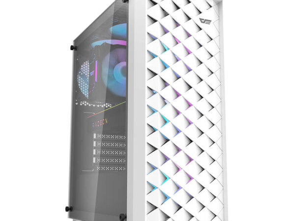 Darkflash DK351 arvutikorpus (valge) + 4 RGB ventilaatorit