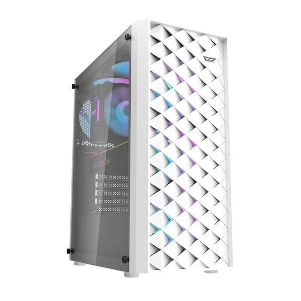 26321_1 Darkflash DK351 arvutikorpus (valge) + 4 RGB ventilaatorit