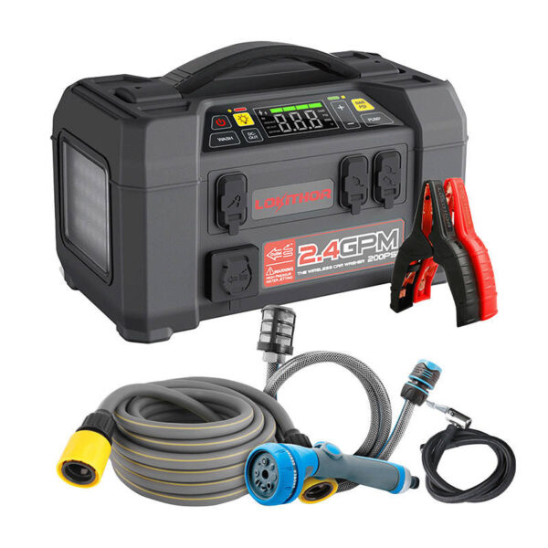 Lokithor AW401 käivitusabi / booster 2500A + Powerbank 20000mAh + Kompressor + Taskulamp + Power Wash 5-in-1 seade