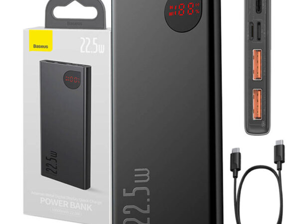 Powerbank Baseus Adaman Metal, 10000mAh, 2xUSB, USB-C, Lightning, MicroUSB 22.5W (must)