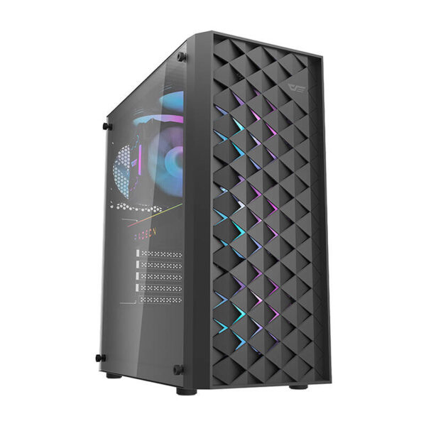 27600_10 Darkflash DK351 arvutikorpus (must) + 4 RGB ventilaatorit