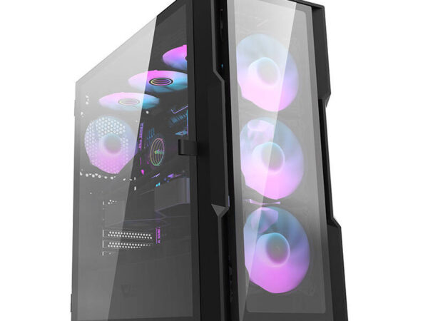 Darkflash DK431 klaarkorpus (must) + 4 RGB ventilaatorit