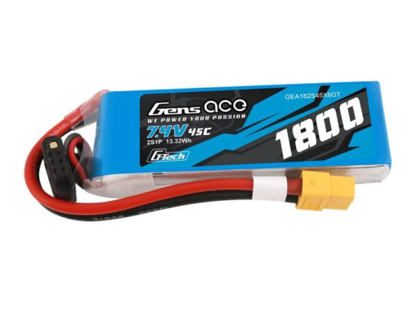 GensAce G-Tech LiPo 1800mAh 7.4V 45C 2S1P XT60 Aku