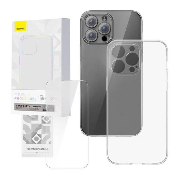 Kläbivaba ja karastatud klaasi komplekt Baseus Corning iPhone 14 Pro jaoks