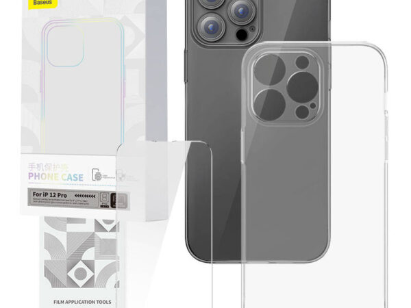 Klaarne Korpus ja Karastatud Klaasi komplekt Baseus Corning iPhone 12 Pro jaoks