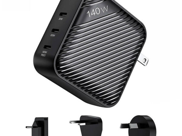 Seinakohandaja INVZI GanHub 3x USB-C, 140W, EL/UK/AU/US (must)