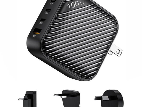 31732_1 INVZI GanHub 3x USB-C + USB seinalaadija, 100W, EL/UK/AU/US (must)