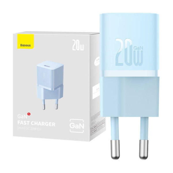 Mini seina laadija Baseus GaN5 20W (sinine)