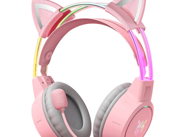 ONIKUMA X15Pro mängupeakomplekt Roosa/Kassikõrvad
