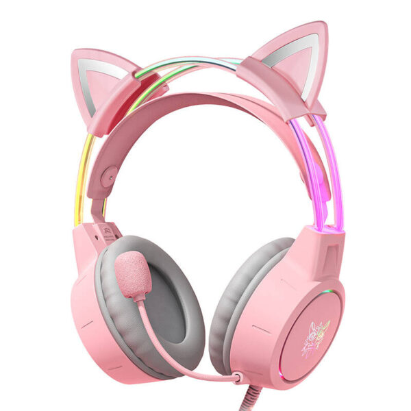 ONIKUMA X15Pro mängupeakomplekt Roosa/Kassikõrvad