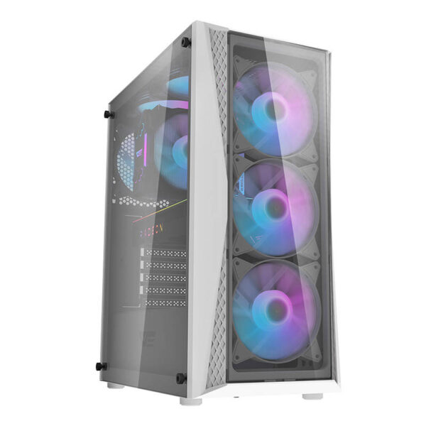 33384_5 Darkflash DK352 Plus arvutikorpus (must ja valge) + 4 ARGB ventilaatorit