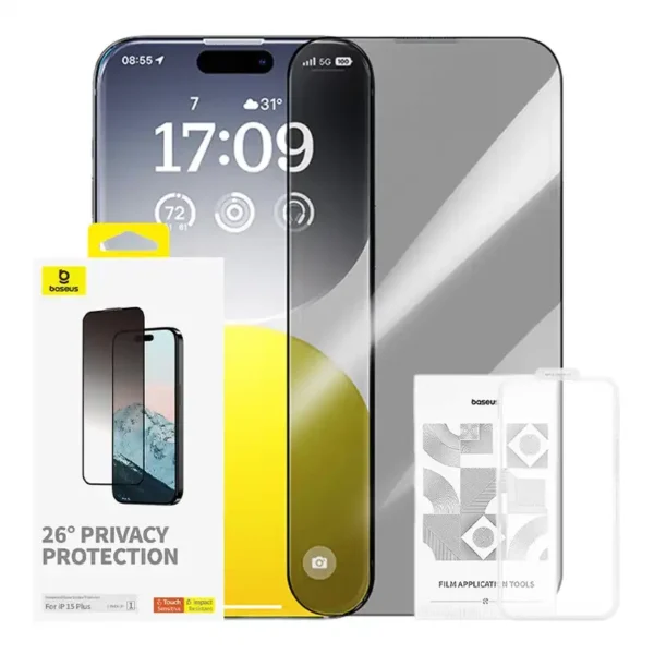 Privaatsuse kaitse karastatud klaas Baseus Diamond iPhone 15 Plus
