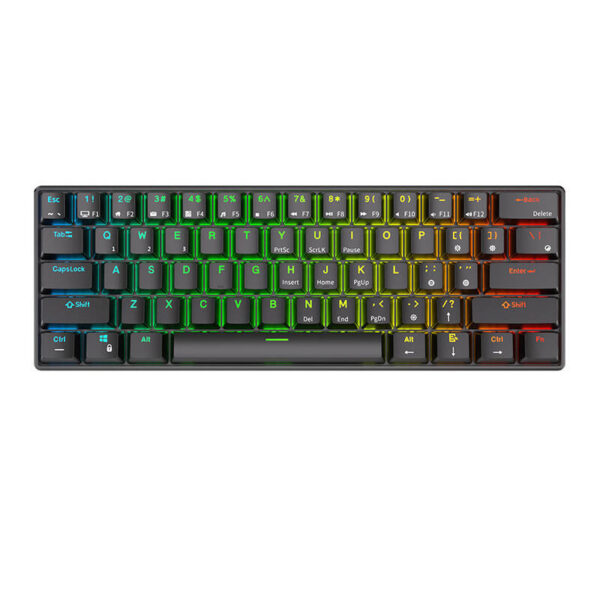 Royal Kludge RK61 RGB mehaaniline klaviatuur, punane lüliti (must) (QWERTY)