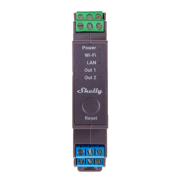 Shelly Pro 2 DIN Rail 2-kanali relee, WiFi/LAN