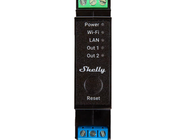 36101_1 Shelly Pro 2PM DIN Rail 2-kanaliline relee, WiFi/LAN (Võimsuse mõõtmine)