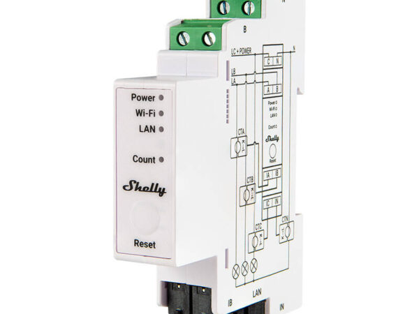 36111_1 Shelly PRO 3EM 120A 2-faasiline energiamõõtja, WiFi/Bluetooth