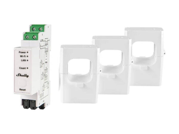36113_1 Shelly PRO 3EM 400A 2-faasiline energiamõõtja, WiFi/Bluetooth