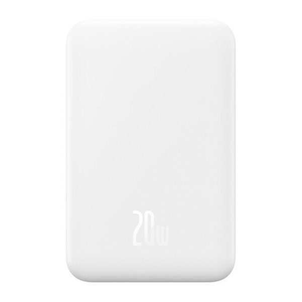 Magnetiline Mini Powerbank Baseus 5000mAh, USB-C 20W (valge)