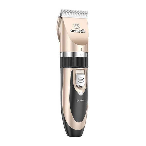36843_1 Oneisall P2 lemmiklooma trimmer / lõikurid + käärid + kammi komplekt (kuldne)
