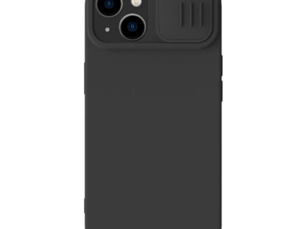 36908_1 Nillkin CamShield Silky silikoonist ümbris iPhone 15 Plus jaoks (must)