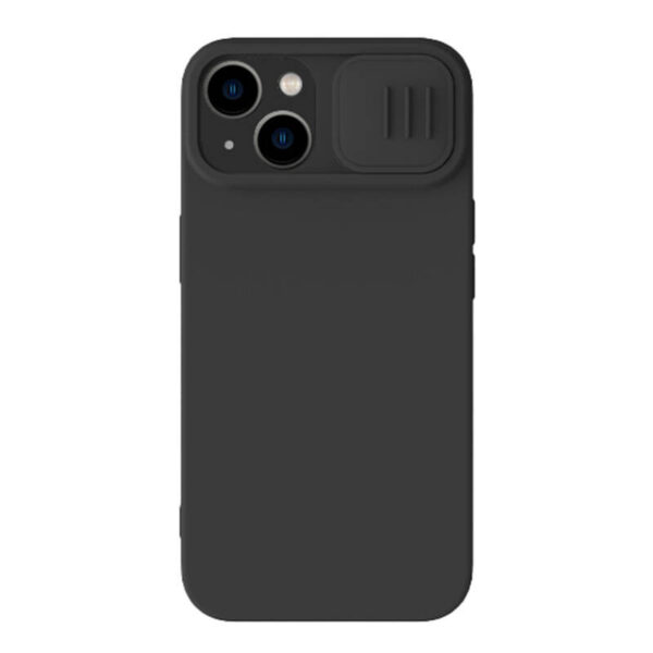 36908_1 Nillkin CamShield Silky silikoonist ümbris iPhone 15 Plus jaoks (must)