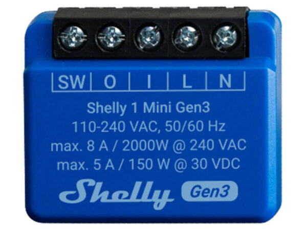 Shelly 1 Mini Gen3 kontroller, WiFi/Bluetooth
