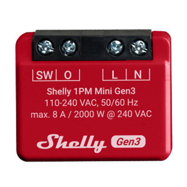 Shelly 1PM Mini Gen3 kontroller, WiFi/Bluetooth
