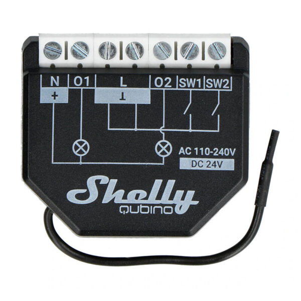Shelly Qubino Wave2PM kontroller, 2-kanaline, Z-Wave (võimsuse mõõtmine)