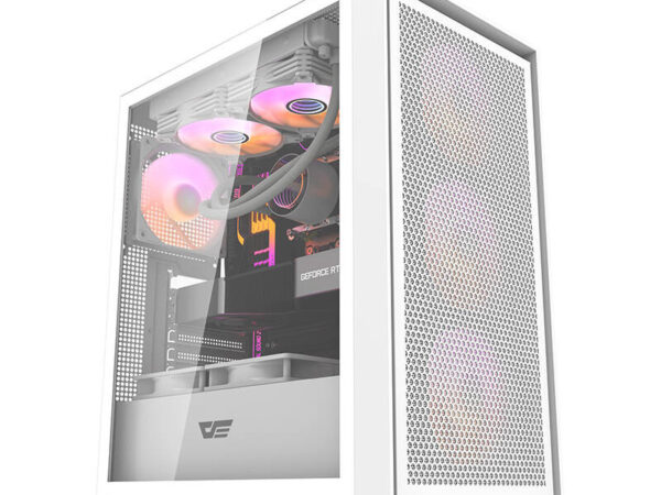 Darkflash DRX70 MESH arvutikorpus (valge) + 4 RGB ventilaatorit