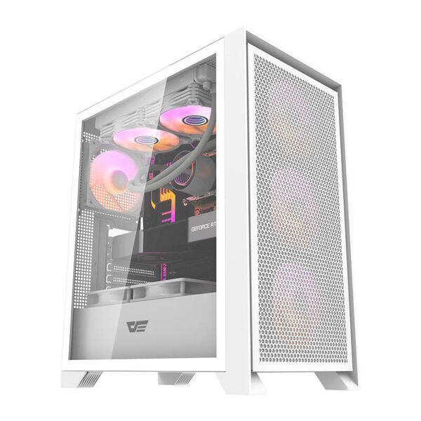 37702_7 Darkflash DRX70 MESH arvutikorpus (valge) + 4 RGB ventilaatorit