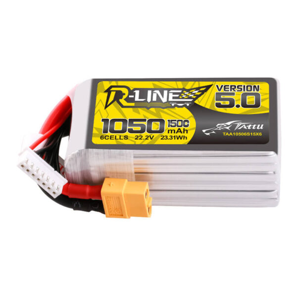 Tattu R-Line 5.0 1050mAh 22.2V 6S 150C XT60 pistikakuul