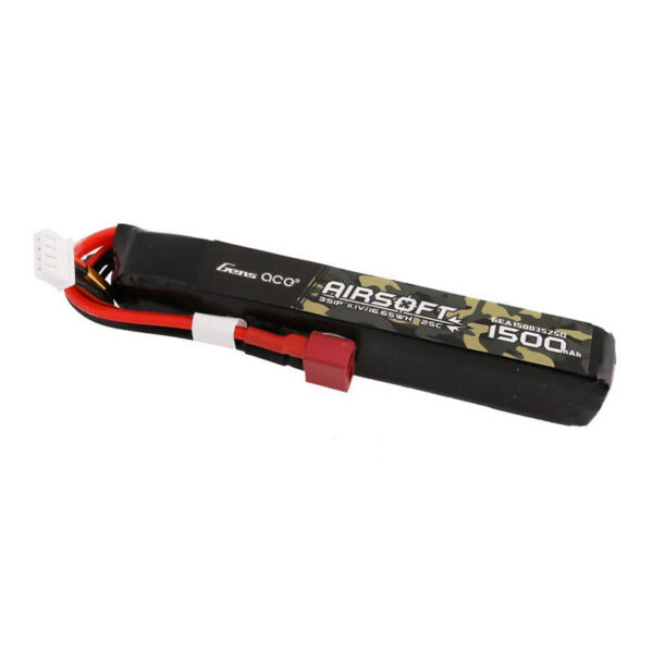 Gens ace 25C 1500mAh 3S1P 11.1V Airsofti relva Lipo aku T pistikuga