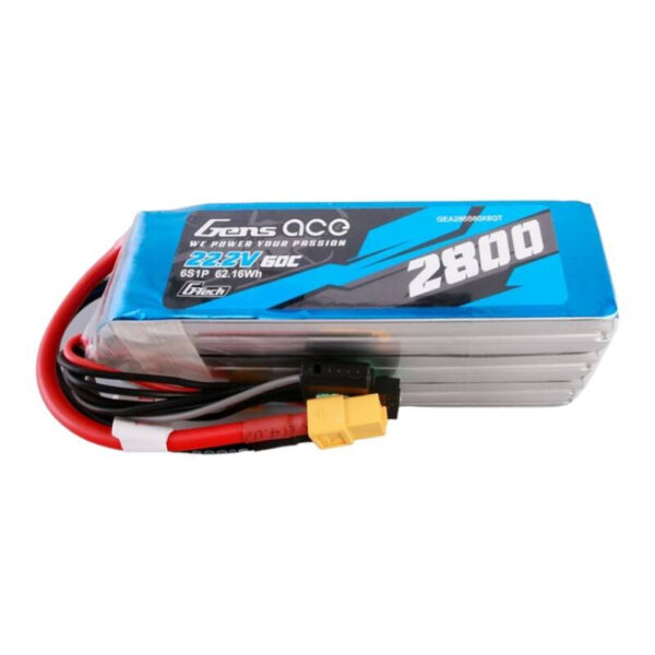 Gens ace G-Tech 2800mAh 22.2V 60C 6S1P Lipo aku koos XT60 pistikuga