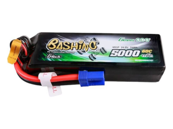 42813_1 Gens ace G-Tech 5000mAh 14.8V 4S1P 60C Lipo Aku Komplekt EC5 Pistiku - Bashing Seeria