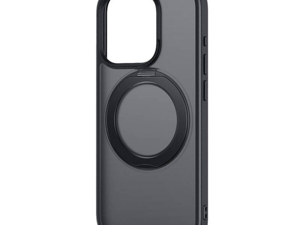 43061_4 Telefonikott Baseus SkyRing Magnetiga koos alusega iP 13 Pro jaoks + karastatud klaas ja puhastuskomplekt (must)