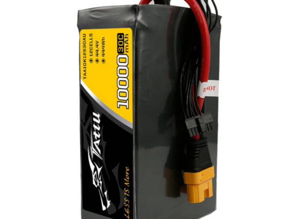Tattu 10000mAh 44.4V 30C 12S1P Lipo aku komplekt AS150U pistikuga