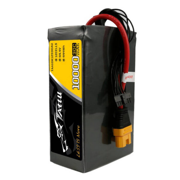Tattu 10000mAh 44.4V 30C 12S1P Lipo aku komplekt AS150U pistikuga