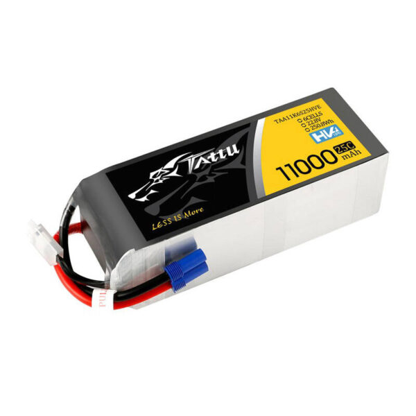 Tattu 11000MAH 22.8V HV 25C 6S1P Lipo aku komplekt EC5 pistikuga