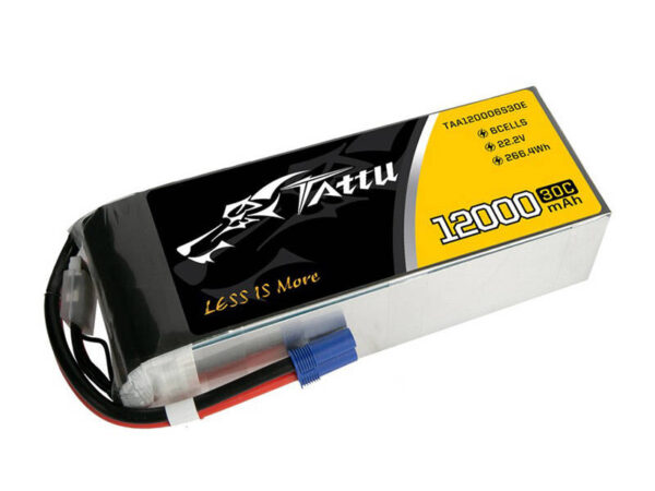 Tattu 12000mAh 22.2V 30C 6S1P UAV Lipo aku komplekt EC5 pistikuga