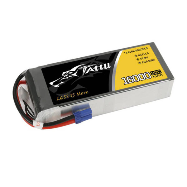 TATTU 16000mAh 14.8V 30C 4S1P Lipo aku pakett EC5-iga