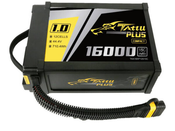 43177_4 Tattu Plus 1.0 kompaktne versioon 16000mAh 12S 15C 44.4V Lipo akupakk AS150U pistikuga