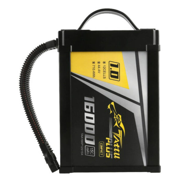 Tattu Plus 1.0 kompaktne versioon 16000mAh 12S 15C 44.4V Lipo aku komplekt XT90-S pistikuga